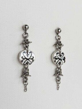 Long silver earrings